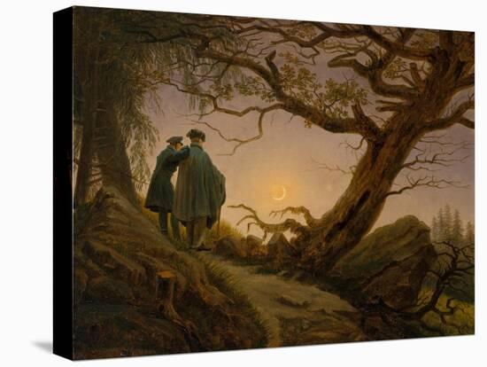 Two Men Contemplating the Moon, c.1825–30-Caspar David Friedrich-Premier Image Canvas