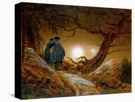 Two Men Contemplating the Moon, C1825-1830-Caspar David Friedrich-Premier Image Canvas