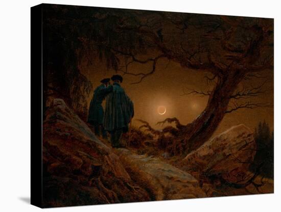 Two Men Contemplating the Moon, Ca 1820-Caspar David Friedrich-Premier Image Canvas