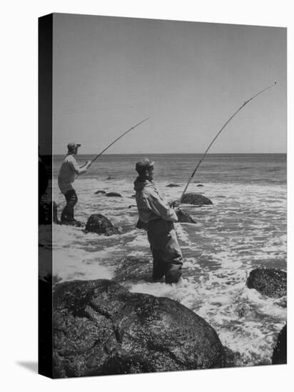 Two Men Fishing Off Montauk Point-Alfred Eisenstaedt-Premier Image Canvas