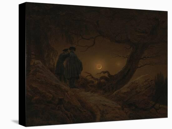 Two Men Looking at the Moon, 1819/1820-Caspar David Friedrich-Premier Image Canvas