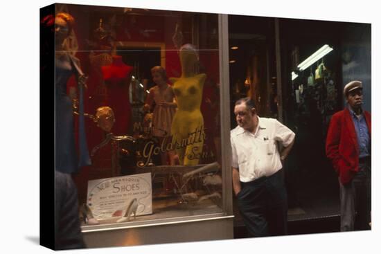 Two Men Outside Goldsmith and Sons Display Equipment, New York, New York, 1960-Walter Sanders-Premier Image Canvas