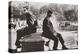 Two Men Sitting Back to Back Near Washington Square Park Fountain, Untitled 9, C.1953-64-Nat Herz-Premier Image Canvas