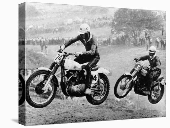 Two Motorcyclists Taking Part in Motocross at Brands Hatch, Kent-null-Premier Image Canvas