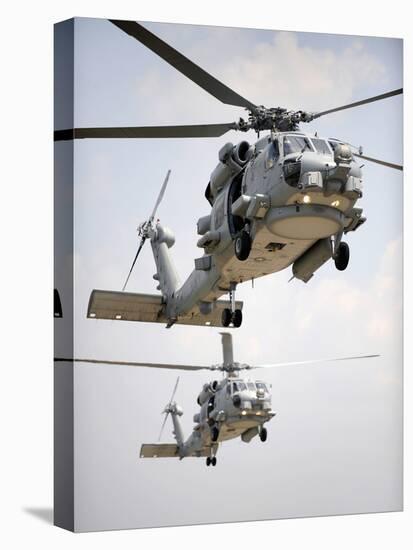 Two Multi-mission MH-60R Sea Hawk Helicopters Fly in Tandem-Stocktrek Images-Premier Image Canvas