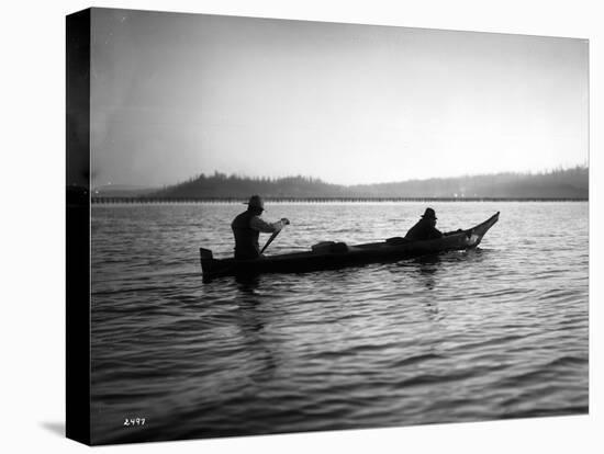 Two Native Americans with Canoe, Circa 1906-Asahel Curtis-Premier Image Canvas
