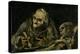 Two Old Men Eating Soup-Francisco de Goya-Premier Image Canvas