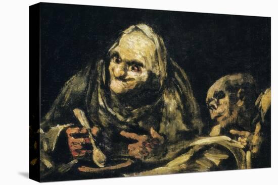 Two Old Men Eating-Francisco de Goya-Stretched Canvas