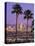 Two Palm Trees with Distant Los Angeles-Joseph Sohm-Premier Image Canvas