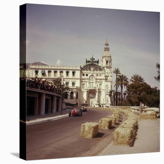 Two Racing Cars Taking a Bend, Monaco Grand Prix, Monte Carlo, 1959-null-Premier Image Canvas