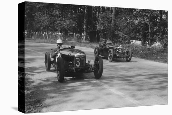 Two Riley Brooklands racing at Donington Park, Leicestershire, 1930s-Bill Brunell-Premier Image Canvas