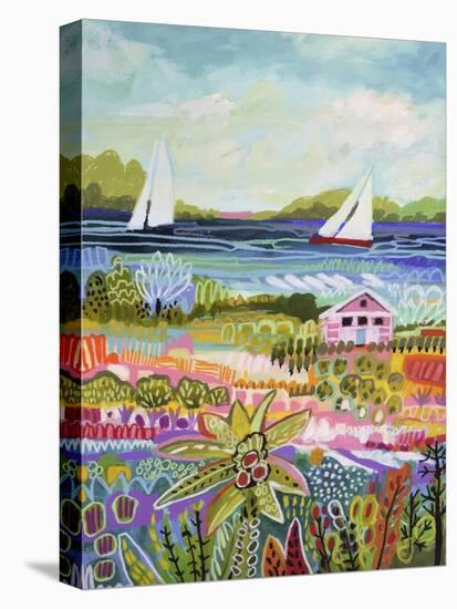 Two Sailboats and Cottage I-Karen Fields-Stretched Canvas