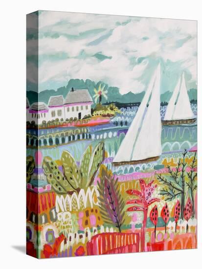 Two Sailboats and Cottage II-Karen Fields-Stretched Canvas