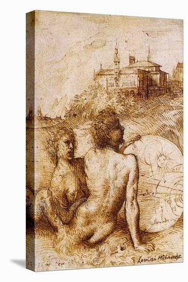 Two Satyrs with an Astrological Disc in a Landscape-null-Premier Image Canvas