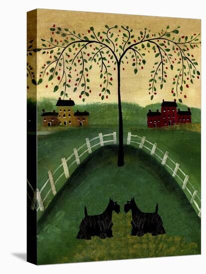 Two Scottie Dogs Under A Willow Tree-Cheryl Bartley-Premier Image Canvas