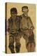 Two Seated Boys-Egon Schiele-Premier Image Canvas