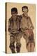 Two Seated Boys-Egon Schiele-Premier Image Canvas