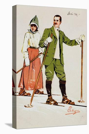 Two Skiers, 1909-Carlo Pellegrini-Premier Image Canvas