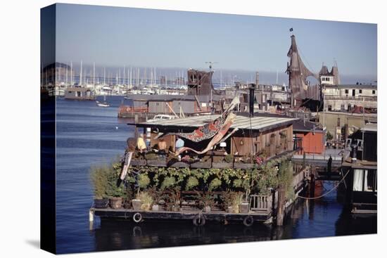 Two-Story Floating Home Covered in Hanging and Potted Plants, Sausalito, CA, 1971-Michael Rougier-Premier Image Canvas