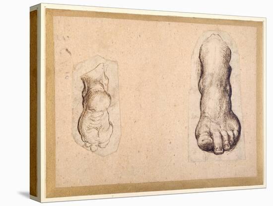 Two Studies of a Foot in Foreshortening-Agostino Carracci-Premier Image Canvas