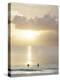 Two Swimmers in Ocean at Sunset, Grace Bay, Providenciales, Turks and Caicos, West Indies-Kim Walker-Premier Image Canvas