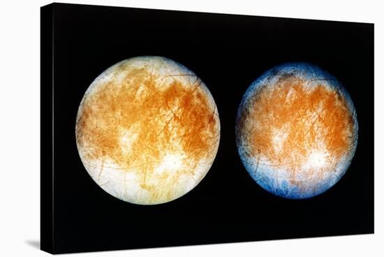 Two Views of Europa From the Galileo Spacecraft-null-Premier Image Canvas