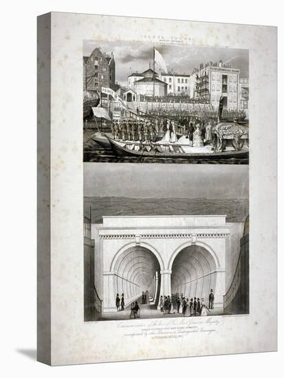 Two Views of the Thames Tunnel, Commemorating the Visit by Queen Victoria, London, 1843-T Brandon-Premier Image Canvas