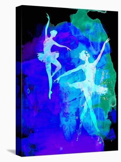 Two White Dancing Ballerinas-Irina March-Stretched Canvas