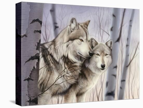 Two Wolves in the Birches-Rusty Frentner-Premier Image Canvas