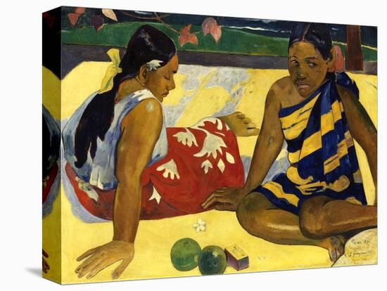 Two Woman of Tahiti. Parau Api (What's New?) 1892-Paul Gauguin-Premier Image Canvas