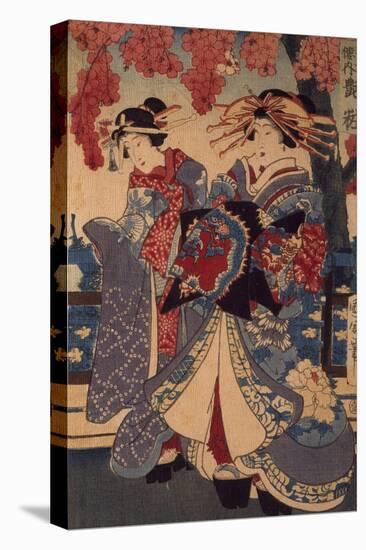 Two Women in a Flower Garden, by Utagawa Kunisada-Utagawa Kunisada-Premier Image Canvas