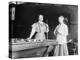 Two women Playing Billiards at Pool Hall Photograph-Lantern Press-Stretched Canvas
