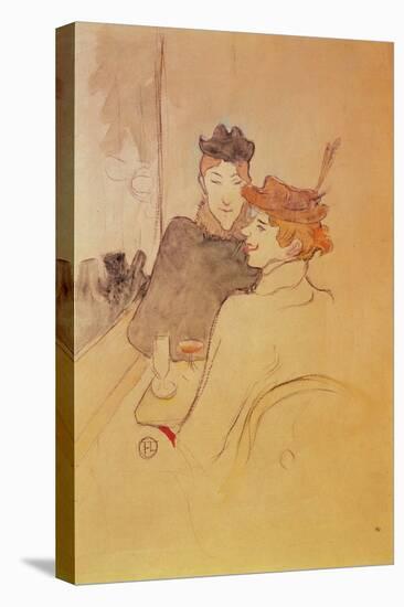 Two Women Sitting in a Cafe-Henri de Toulouse-Lautrec-Premier Image Canvas