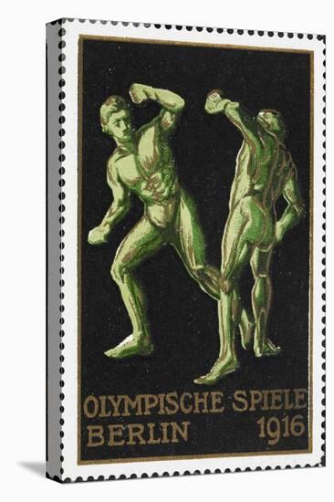 Two Wrestlers. Germany 1916 Berlin Olympic Games Poster Stamp, Unused-null-Premier Image Canvas