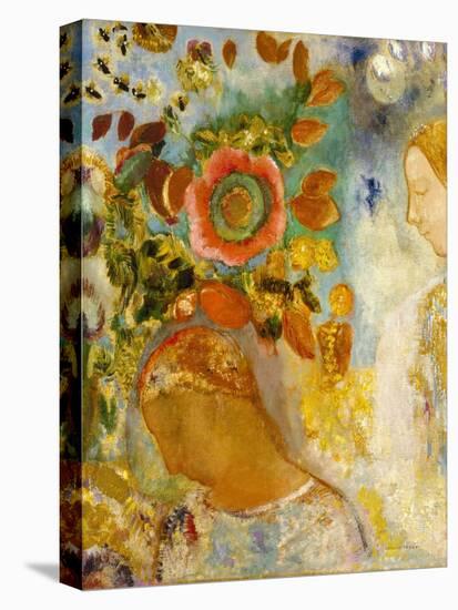 Two Young Girls among Flowers, 1912 (Oil on Canvas)-Odilon Redon-Premier Image Canvas