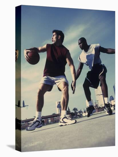 Two Young Men Playing Basketball-null-Premier Image Canvas