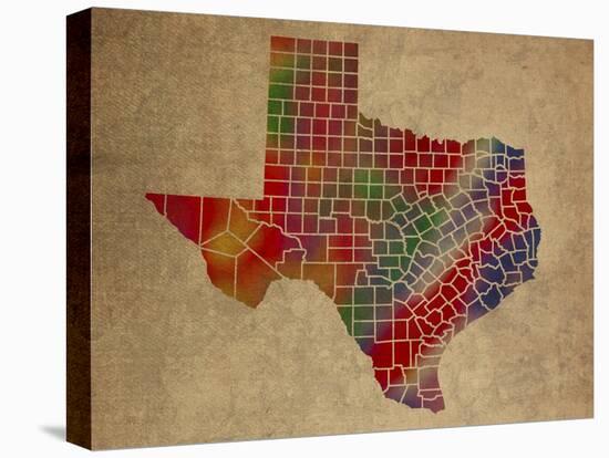 TX Colorful Counties-Red Atlas Designs-Premier Image Canvas