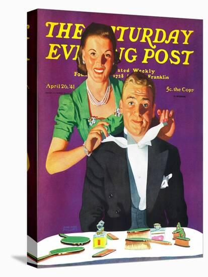 "Tying a Tux Tie," Saturday Evening Post Cover, April 26, 1941-John Hyde Phillips-Premier Image Canvas