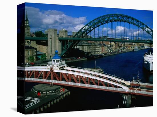 Tyne and Swing Bridges, Newcastle-Upon-Tyne, United Kingdom-Neil Setchfield-Premier Image Canvas