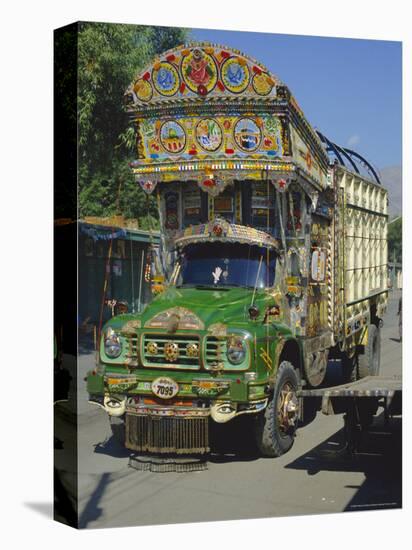 Typical Decorated Truck, Karakoram (Karakorum) Highway, Gilgit, Pakistan-Anthony Waltham-Premier Image Canvas