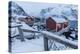 Typical Fishermen Houses Called Rorbu in the Snowy Landscape at Dusk, Norway-Roberto Moiola-Premier Image Canvas