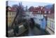 Typical houses on water canal frame the old mill of Certovka, Lesser Quarter, Prague, Czech Republi-Roberto Moiola-Premier Image Canvas