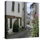 Typical Street Scene with Hollyhocks, St. Martin, Ile de Re, Poitou-Charentes, France, Europe-Stuart Black-Premier Image Canvas