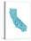 Typographic California Teal-CAPow-Stretched Canvas