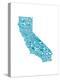 Typographic California Teal-CAPow-Stretched Canvas