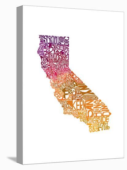 Typographic California Warm-CAPow-Stretched Canvas
