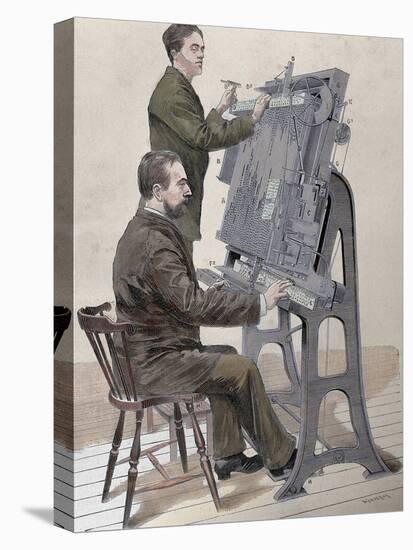 Typographic Composing New Machine by W. Meyer for 'Artistic Illustration', 1885-Prisma Archivo-Premier Image Canvas