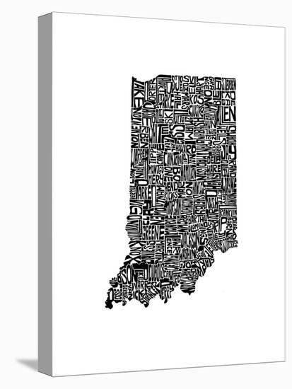 Typographic Indiana-CAPow-Stretched Canvas