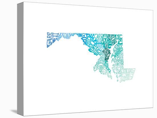 Typographic Maryland Cool-CAPow-Stretched Canvas