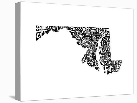 Typographic Maryland-CAPow-Stretched Canvas